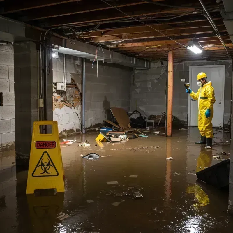 Flooded Basement Electrical Hazard in Chickasha, OK Property